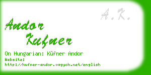 andor kufner business card